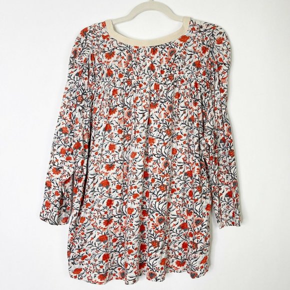 2/$40 Lucky Brand Floral Printed Peasant Knit Top - Picture 11 of 12